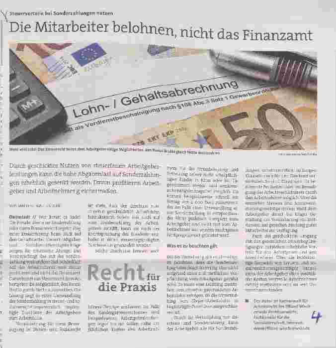 Vorschauseite 1: Die Mitarbeiter belohnen, nicht das Finanzamt