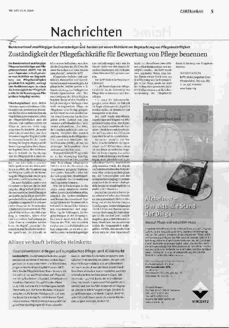 Vorschauseite 1: Zuständigkeit der Pflegefachkräfte für Bewertung von Pflege benennen