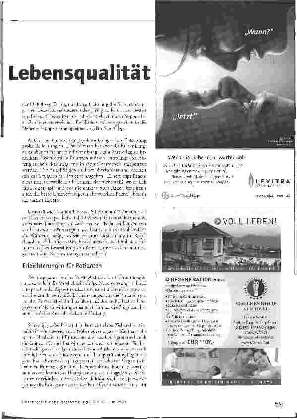 Vorschauseite 2: Onkologie - Schritte zu mehr Lebensqualität
