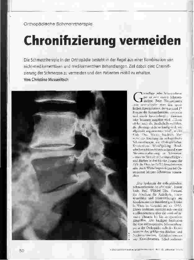 Vorschauseite 1: Orthopädische Schmerztherapie - Chronifizierung vermeiden