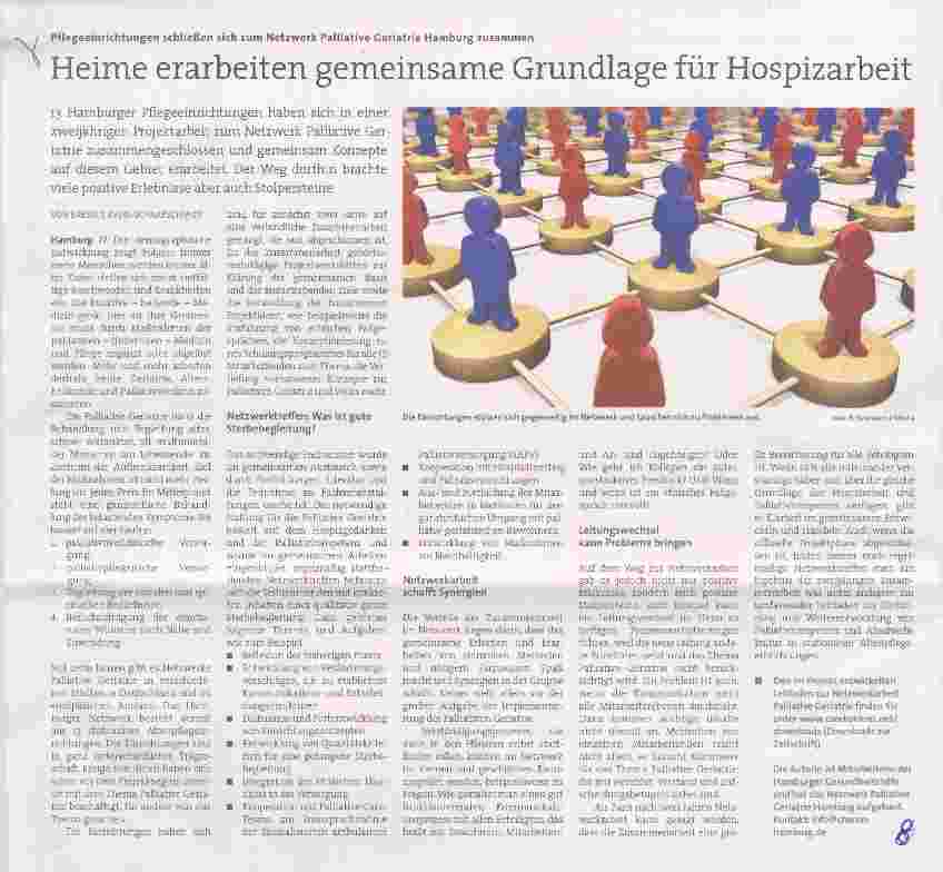 Vorschauseite 1: Heime erarbeiten gemeinsame Grundlage für Hospizarbeit