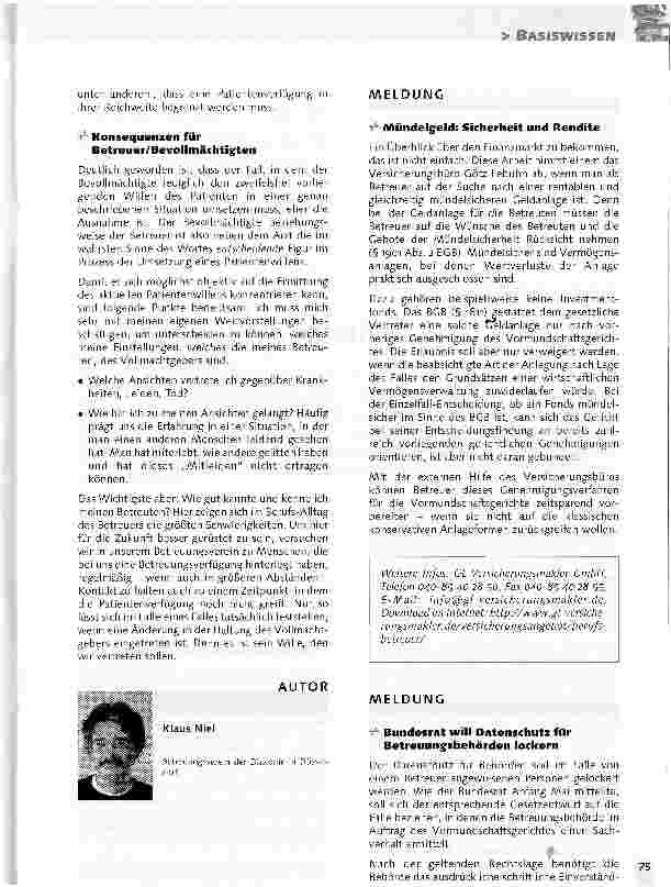 Vorschauseite 3: Patientenautonomie am LebensendeThema fürs Betreuungsrecht!?