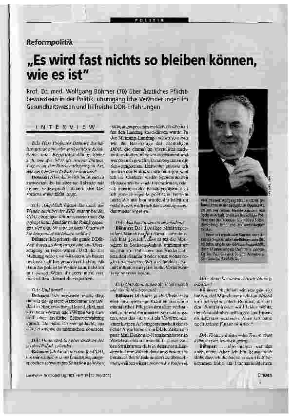 Vorschauseite 1: Es wird fast nichts so bleiben können, wie es ist