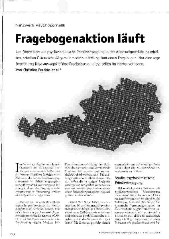 Vorschauseite 1: Fragebogenaktion läuft