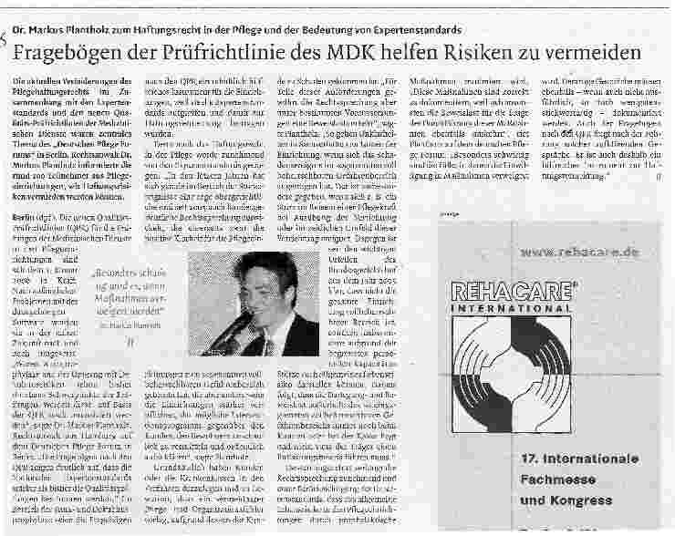 Vorschauseite 1: Fragebögen der Prüfrichtlinie des MDK helfen Risiken zu vermeiden
