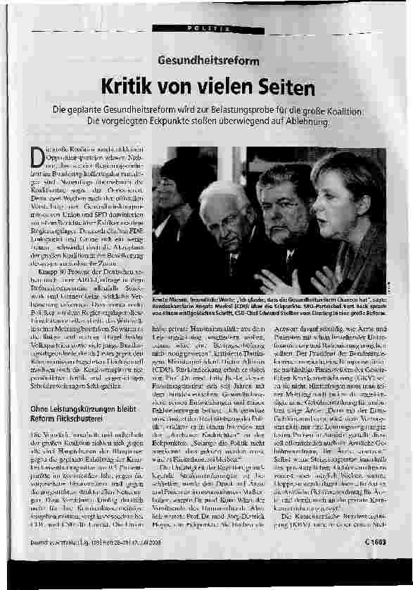 Vorschauseite 1: Kritik von vielen Seiten