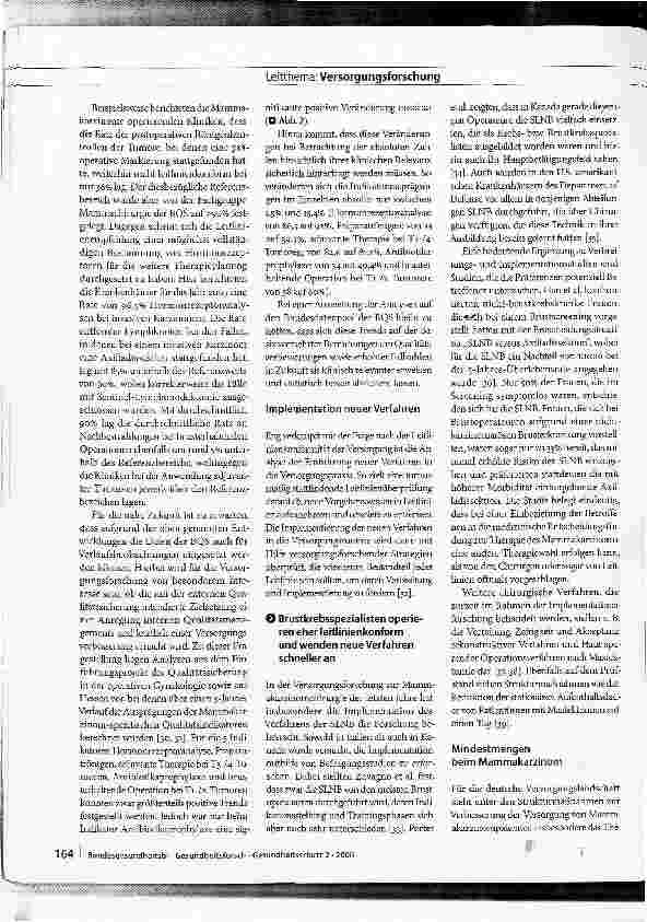 Vorschauseite 5: Versorgungsforschung in der operativen Medizin am Beispiel der Mammakarzinomchirurgie
