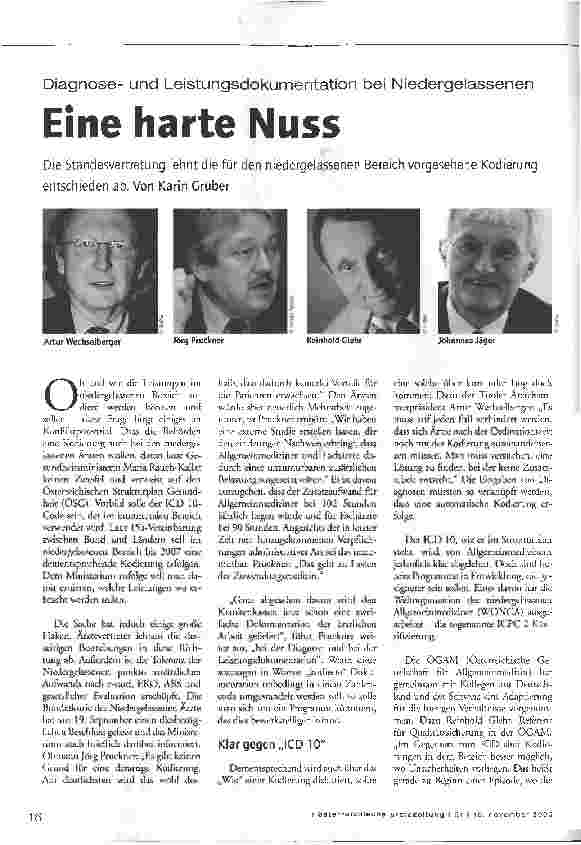 Vorschauseite 1: Diagnoseund Leistungsdokumentation bei Niedergelassenen - Eine harte Nuss