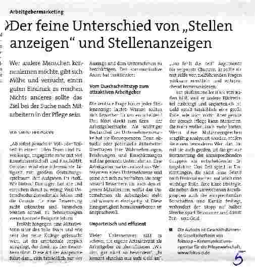 Vorschauseite 1: Der feine Unterschied von „Stellen anzeigen und Stellenanzeigen