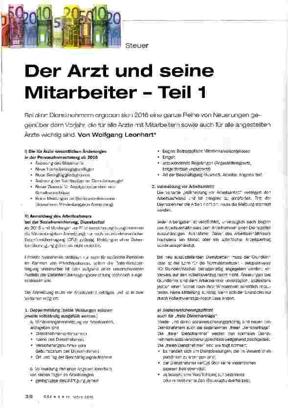 Vorschauseite 1: Der Arzt und seine Mitarbeiter - Teil 1