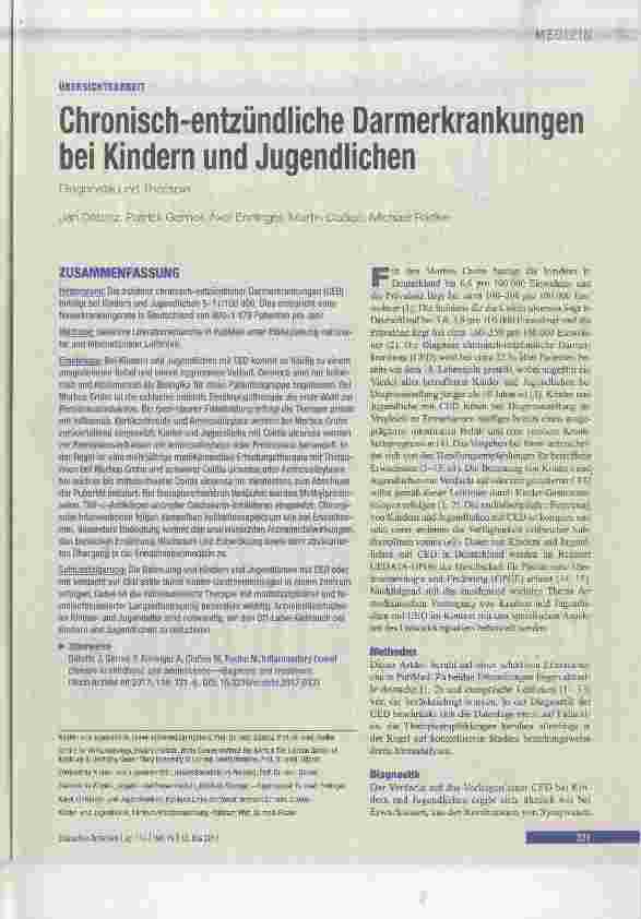 Vorschauseite 1: Chronisch-entzündliche Darmerkrankungen bei Kindern und Jugendlichen
