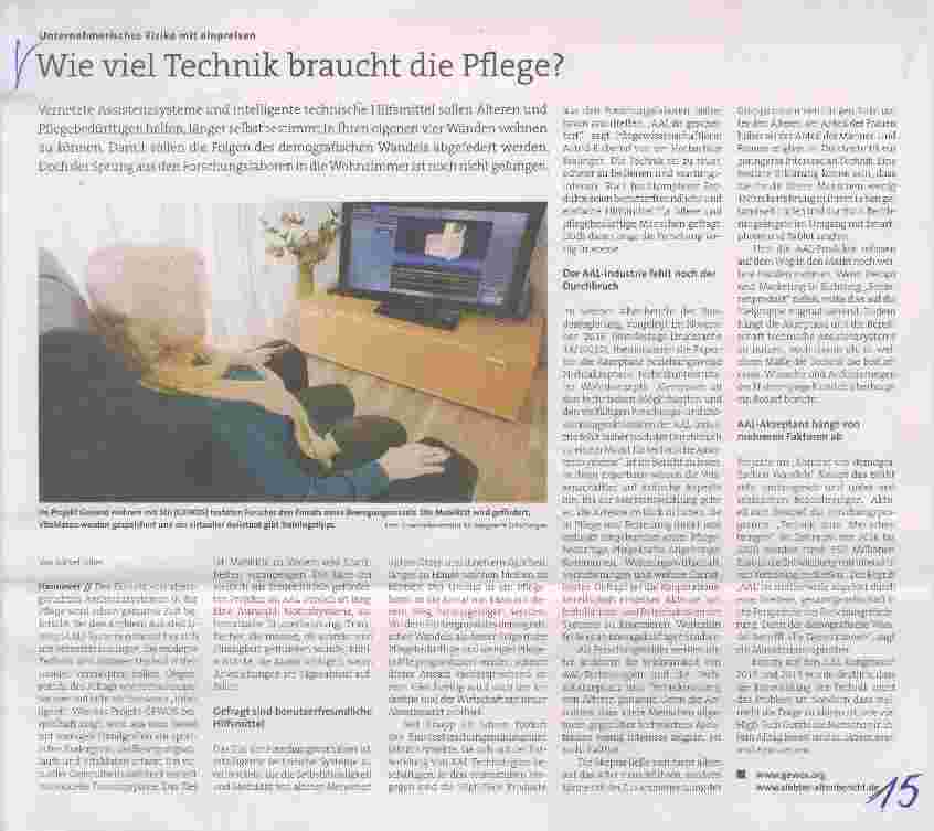 Vorschauseite 1: Wie viel Technik braucht die Pflege?