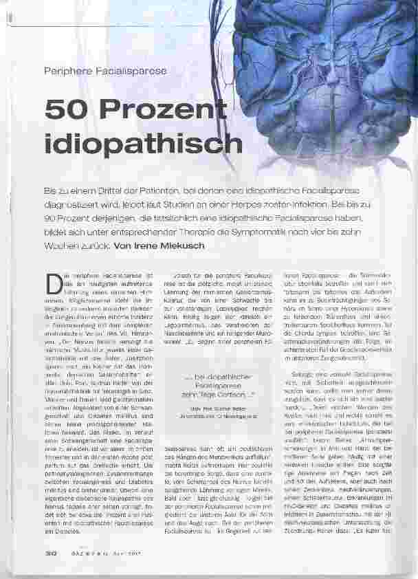 Vorschauseite 1: 50 Prozent idiopathisch