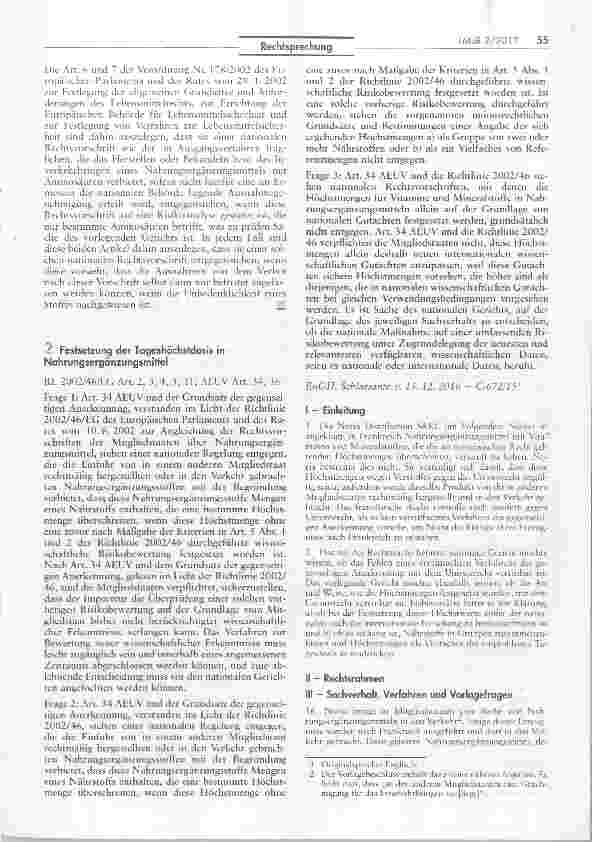 Vorschauseite 6: Vereinbarkeit von Regelungen des LFGB mit Unionsrecht - Doppelherz aktiv