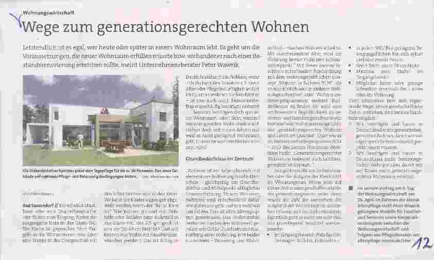Vorschauseite 1: Wege zum generationsgerechten Wohnen