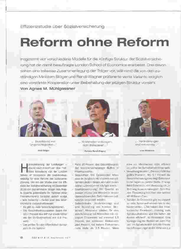 Vorschauseite 1: Reform ohne Reform