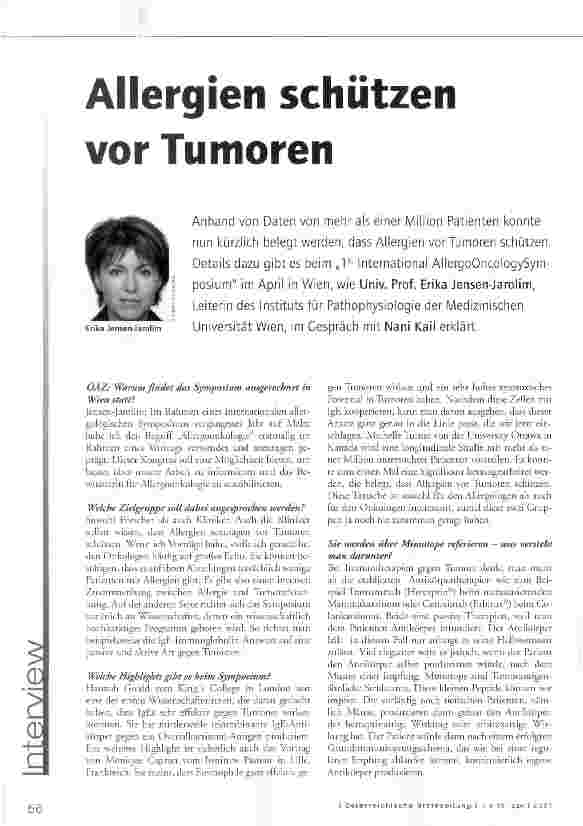 Vorschauseite 1: Allergien schützen vor Tumoren