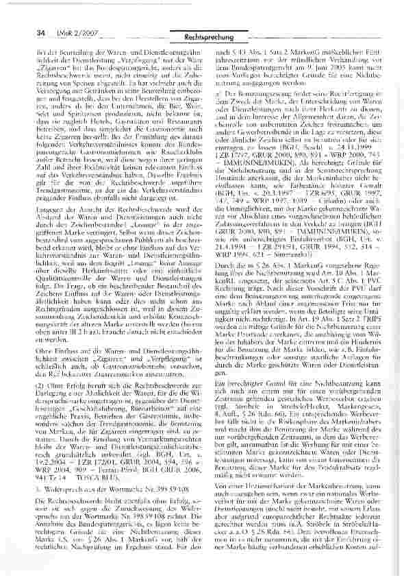 Vorschauseite 4: Nichtbenutzendürfen einer Marke aufgrund Werbeverbots