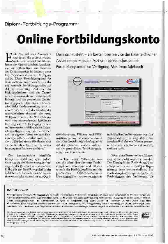 Vorschauseite 1: Online Fortbildungskonto