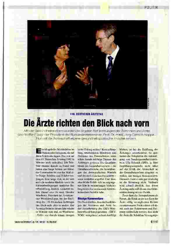 Vorschauseite 1: Die Ärzte richten den Blick nach vorn