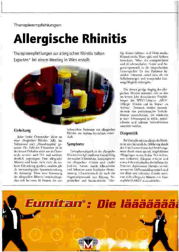 Vorschauseite 1: Allergische Rhinitis