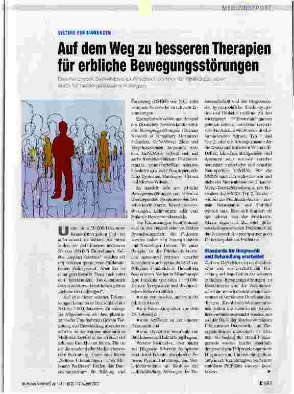 Vorschauseite 1: Auf dem Weg zu besseren Therapien für erbliche Bewegungsstörungen