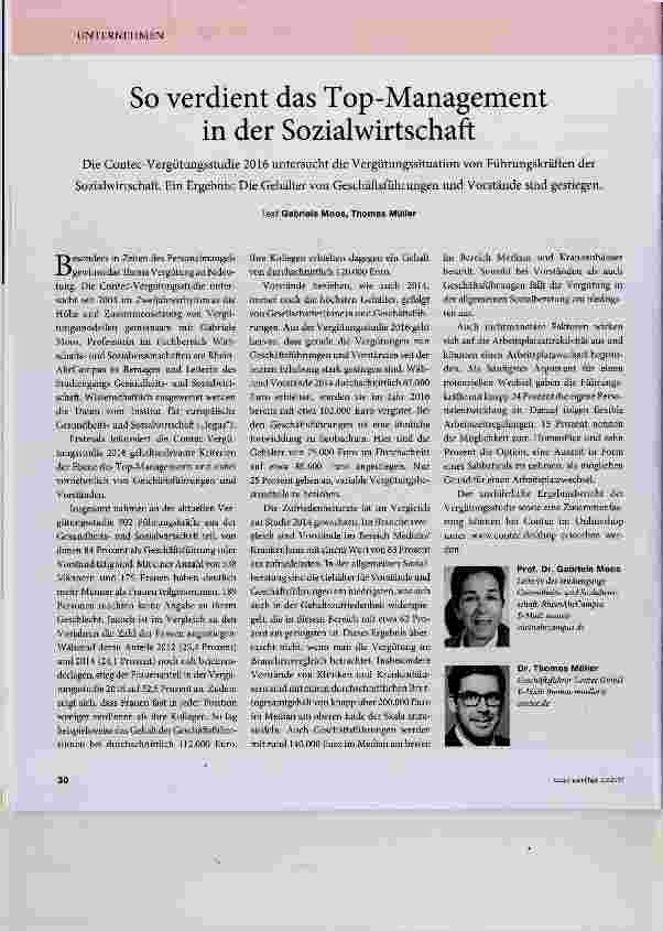 Vorschauseite 1: So verdient das Top-Management in der Sozialwirtschaft