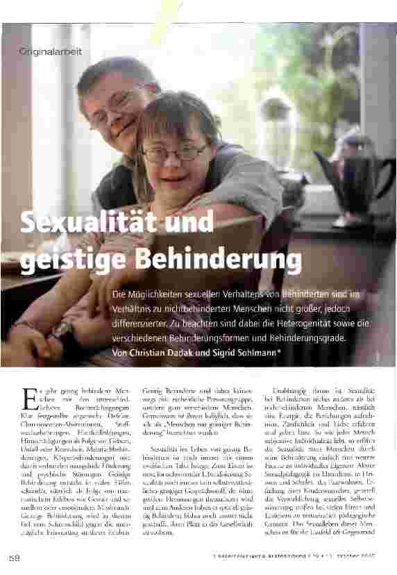 Vorschauseite 1: Sexualität und geistige Behinderung