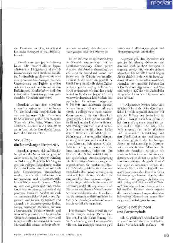 Vorschauseite 2: Sexualität und geistige Behinderung