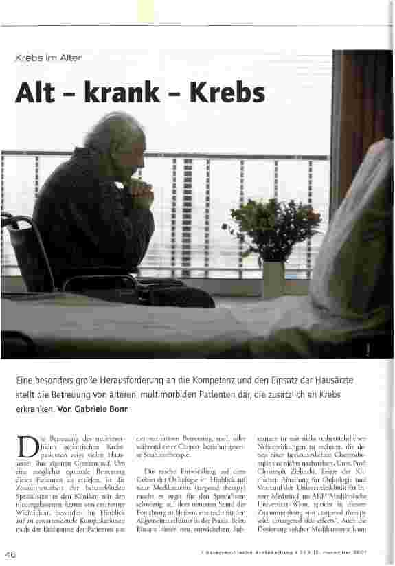 Vorschauseite 1: Alt - krank - Krebs