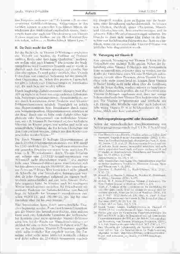 Vorschauseite 3: Arzneimittel oder Nahrungsergänzungsmittei? Vitamin D-Produkte zwischen Recht und Realität*