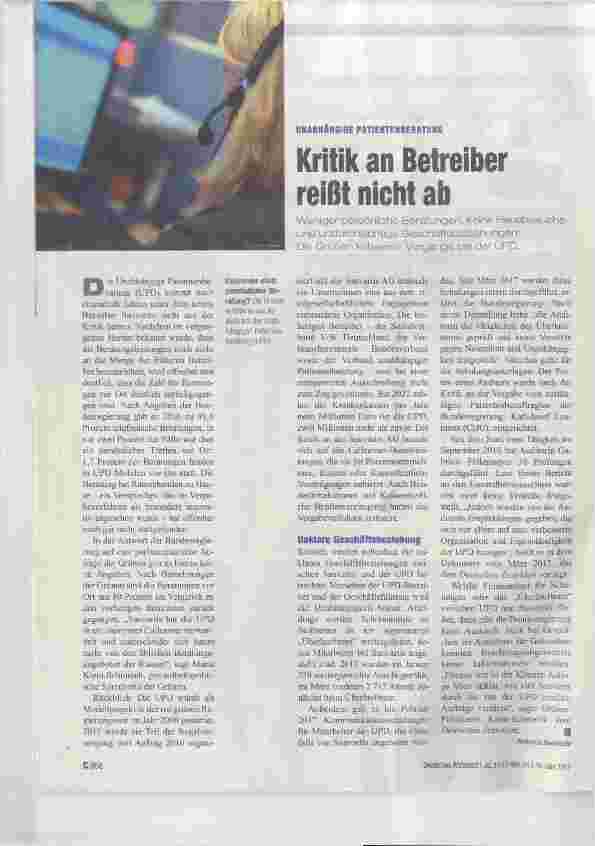 Vorschauseite 1: Kritik an Betreiber reißt nicht ab