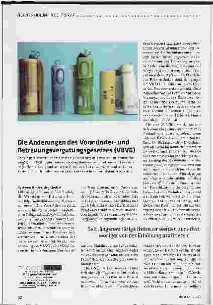 Vorschauseite 1: Die Änderungen des Vormundsund Betreuungsvergütungsgesetzes (VBVG)
