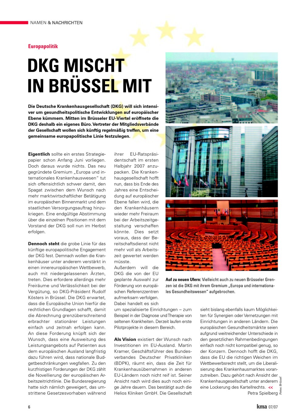 Vorschauseite 1: DKG mischt in Brüssel mit