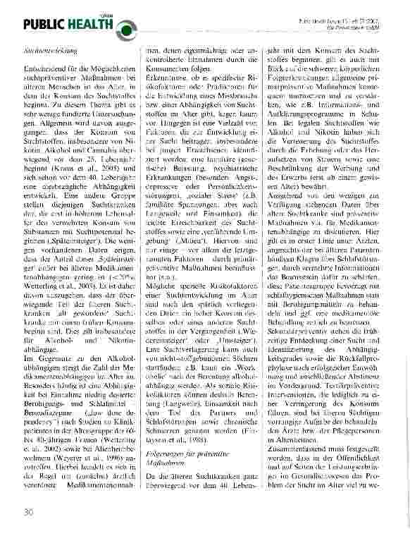 Vorschauseite 2: Suchtprävention im Alter