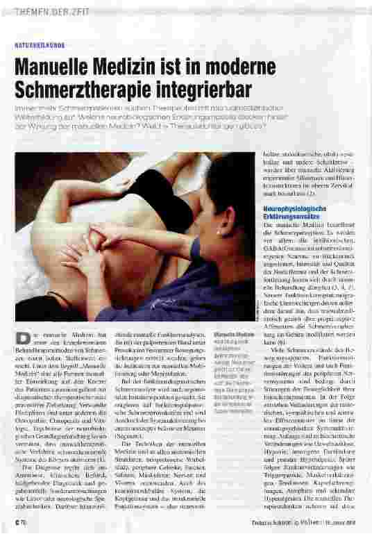 Vorschauseite 1: Manuelle Medizin ist in moderne Schmerztherapie integrierbar