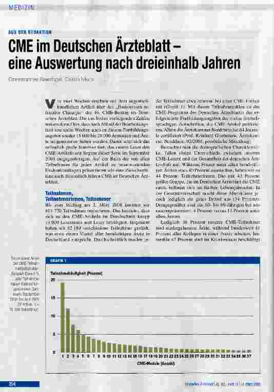 Vorschauseite 1: CME im Deutschen Arzteblatt -eine Auswertung nach dreieinhalb Jahren
