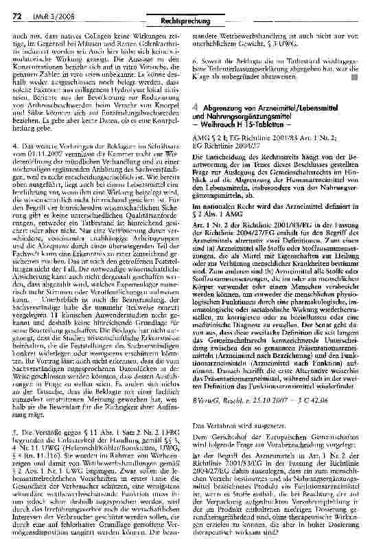 Vorschauseite 3: Wissenschaftliche Absicherung bei Bewerbung eines Nahrungsergänzungsmittels - Collagen -