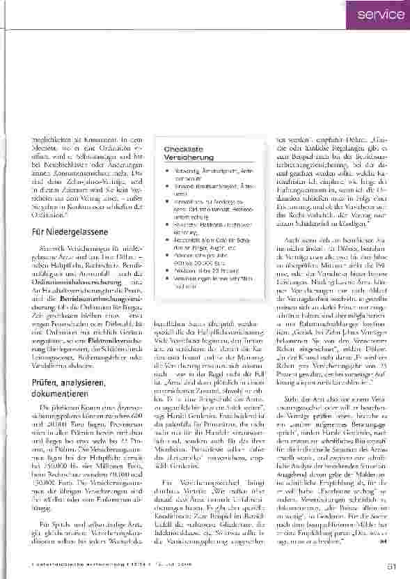 Vorschauseite 2: Versicherungen für Ärzte