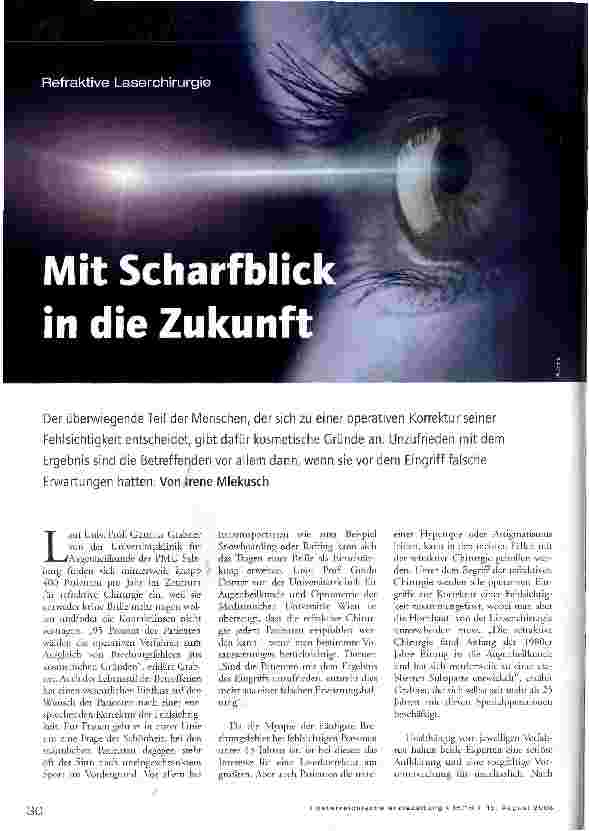 Vorschauseite 1: Mit Scharfblick in die Zukunft
