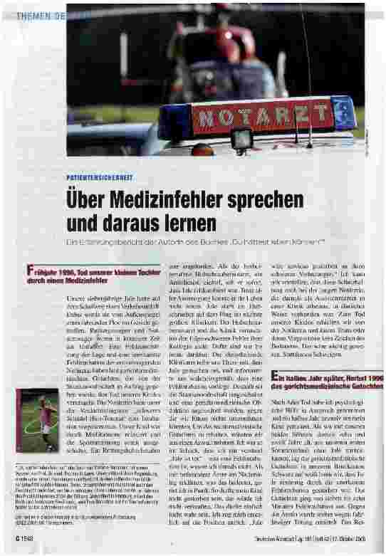 Vorschauseite 1: PatientensicherheitÜber Medizinfehler sprechen und daraus lernen