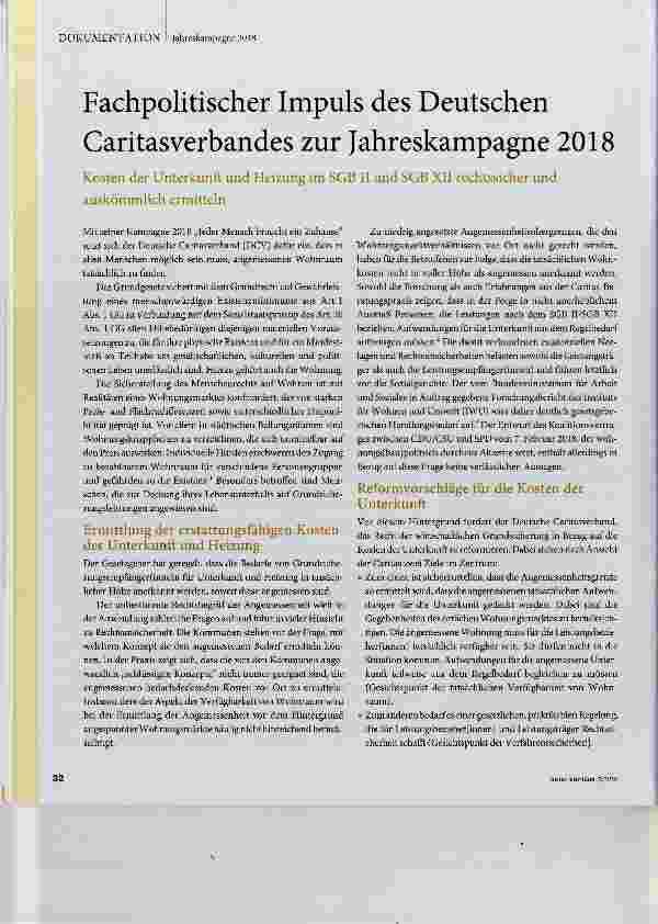 Vorschauseite 1: Fachpolitischer Impuls des Deutschen Caritasverbandes zur Jahreskampagne 2018