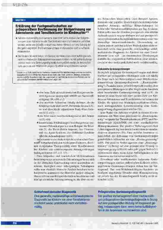 Vorschauseite 5: Die Tonsillektomie im Kindesalter
