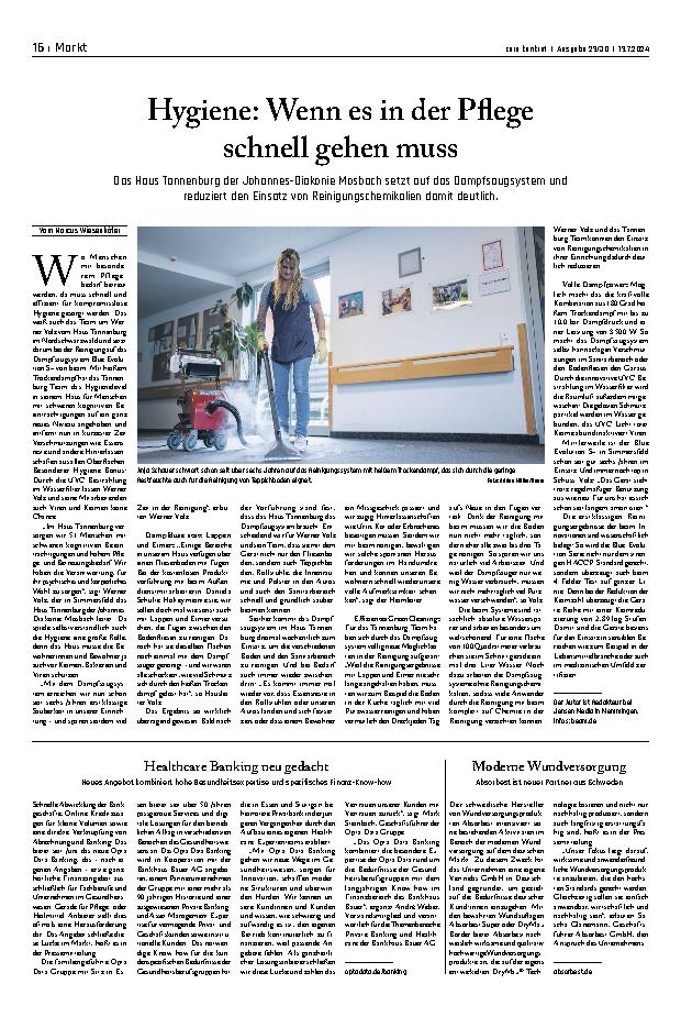 Vorschauseite 1: Hygiene: Wenn es in der Pflege schnell gehen muss