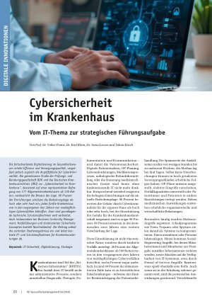 Vorschauseite 1: Cybersicherheit im Krankenhaus Vom IT-Thema zur strategischen Führungsaufgabe