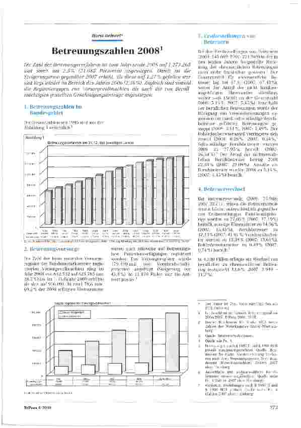 Vorschauseite 1: Betreuungszahlen 2008