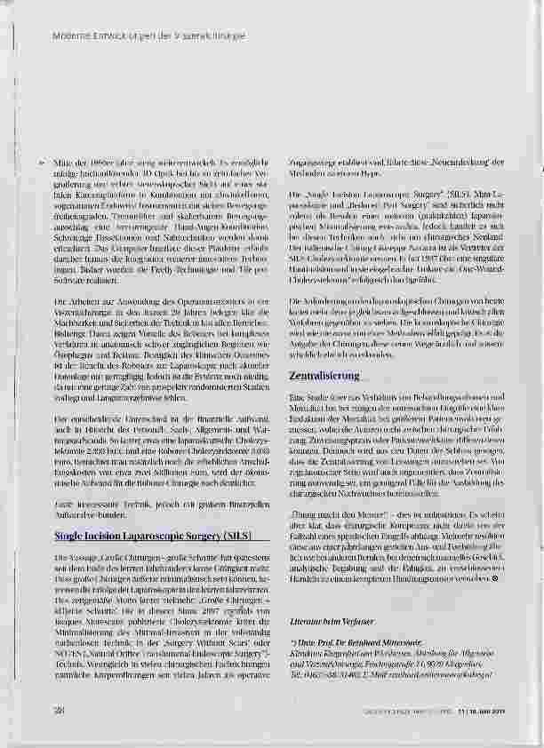Vorschauseite 5: Moderne Entwicklungen der Viszeralchirurgie