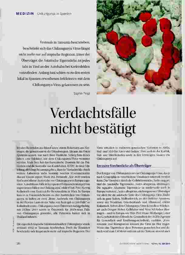 Vorschauseite 1: Verdachtsfälle nicht bestätigt