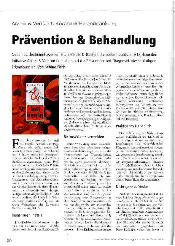 Vorschauseite 1: Prävention & Behandlung