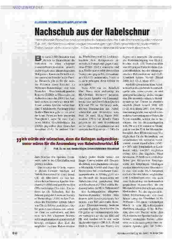Vorschauseite 1: Nachschub aus der Nabelschnur